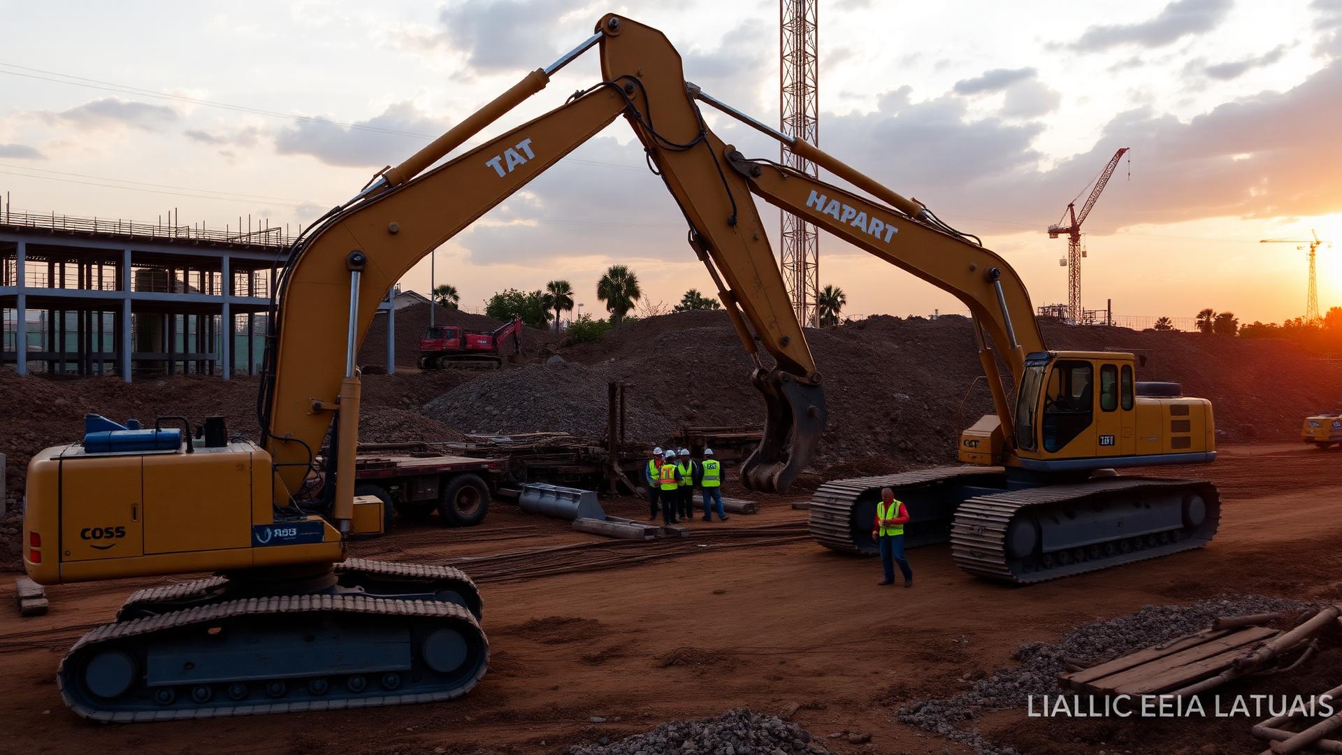 Chantier de construction en RDC